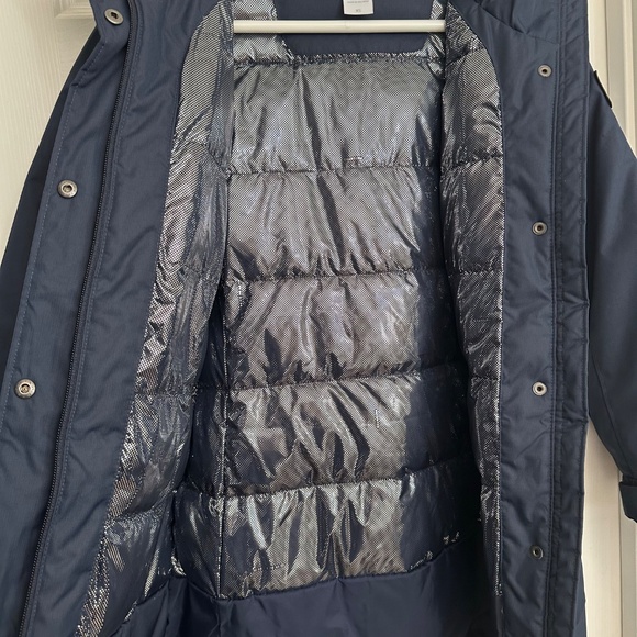 Columbia long insulated winter navy blue jacket - Picture 3 of 9